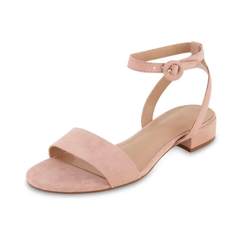 CUSHIONAIRE Women's Nila one band low block heel sandal Blush color 8M NIB